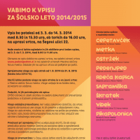 Vpis v vrtec za šol. leto 2014/15