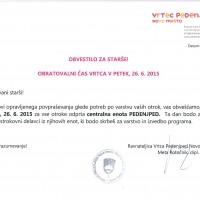 Obratovalni čas vrtca v petek, 26. 6. 2015