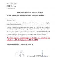 Obvestilo za starše otrok enot Videk in Ostržek