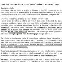 Uveljavljanje rezervacij za čas počitniške odsotnosti otrok