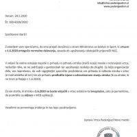 Obvestilo o delovanju vrtca od 1.6.2020