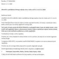 Obvestilo o podaljšanju delnega odprtja vrtca v tednu od 9.11. do 13.11.2020
